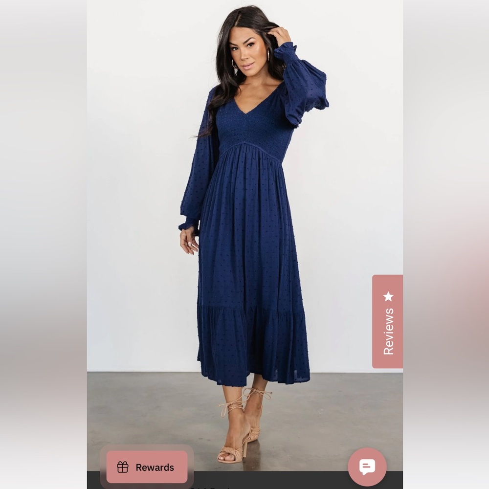 Elegant Navy Blue Maxi Dress- Baltic Born